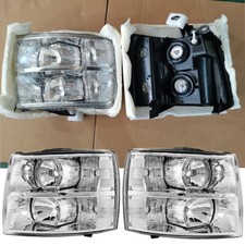 For 07-13 Chevy Silverado 1500 2500 3500 Chrome Housing Headlights Assembly