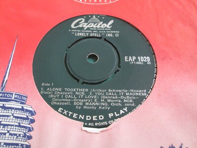 Bob Manning: Lonely Spell No 1 7'' Vinyl EP 1st 1956 UK Press Capitol EAP 1029