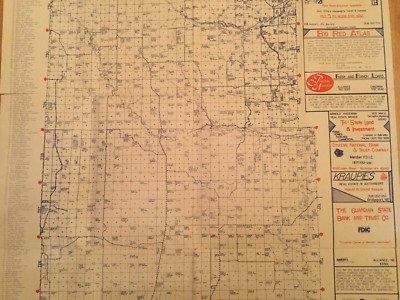 #ad Plat Map Sioux County Nebraska 42quot; x 27quot; Fold Out Names Sec Twp Range $29.95