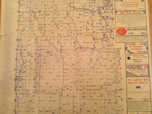 Sioux County Plat Map Plat Map Sioux County Nebraska-42" X 27"-Fold Out-Names-Sec-Twp-Range | Ebay