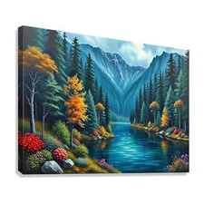 Rich Mountainous Forest Nature Art Print 43722