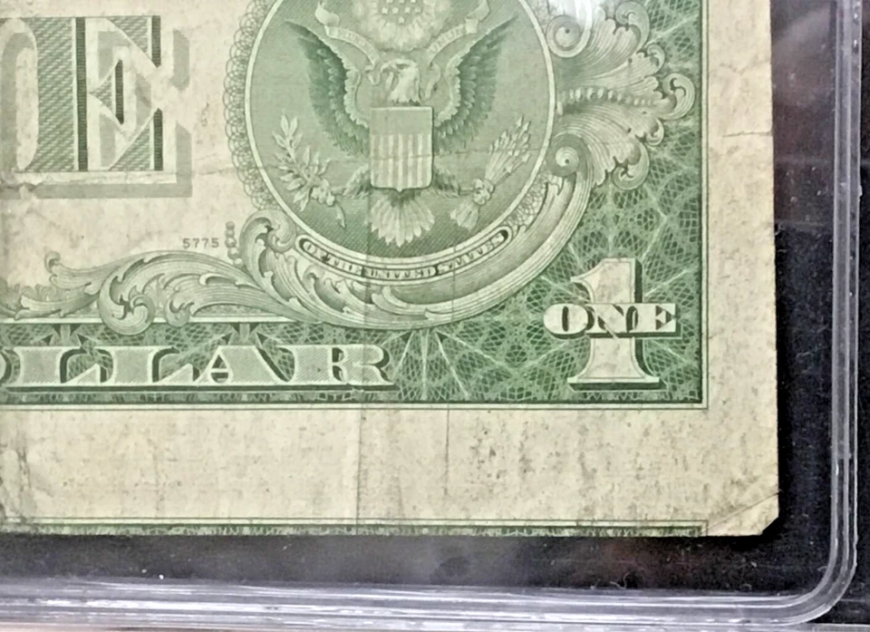 1935 $1 Silver Certificate Misaligned Error Off Center Reverse No Motto Variety - Image 4 of 4
