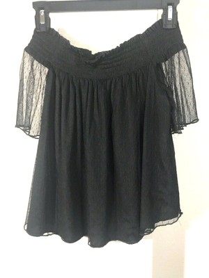 sheer black off the shoulder blouse