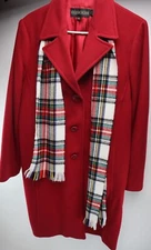 KRISTEN BLAKE Women’s Red Classic Full Length Wool Cashmere Dress Coat Size 16