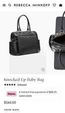 Rebecca Minkoff, leather/poly/nylon Knocked Up diaper bag retail 345 