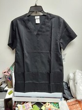 Nwt Vital Threads Womens Scrub Tip V Neck Blk Pockets Xs S M medium weight