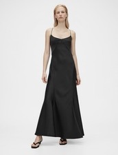 GapStudio Satin Black Slip Dress Size 4 NWT RT$158