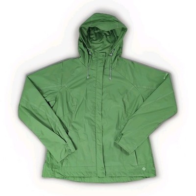Columbia Omni Shield Womens XL Lime Green Hooded Full Zip Coat Waterproof Jacket