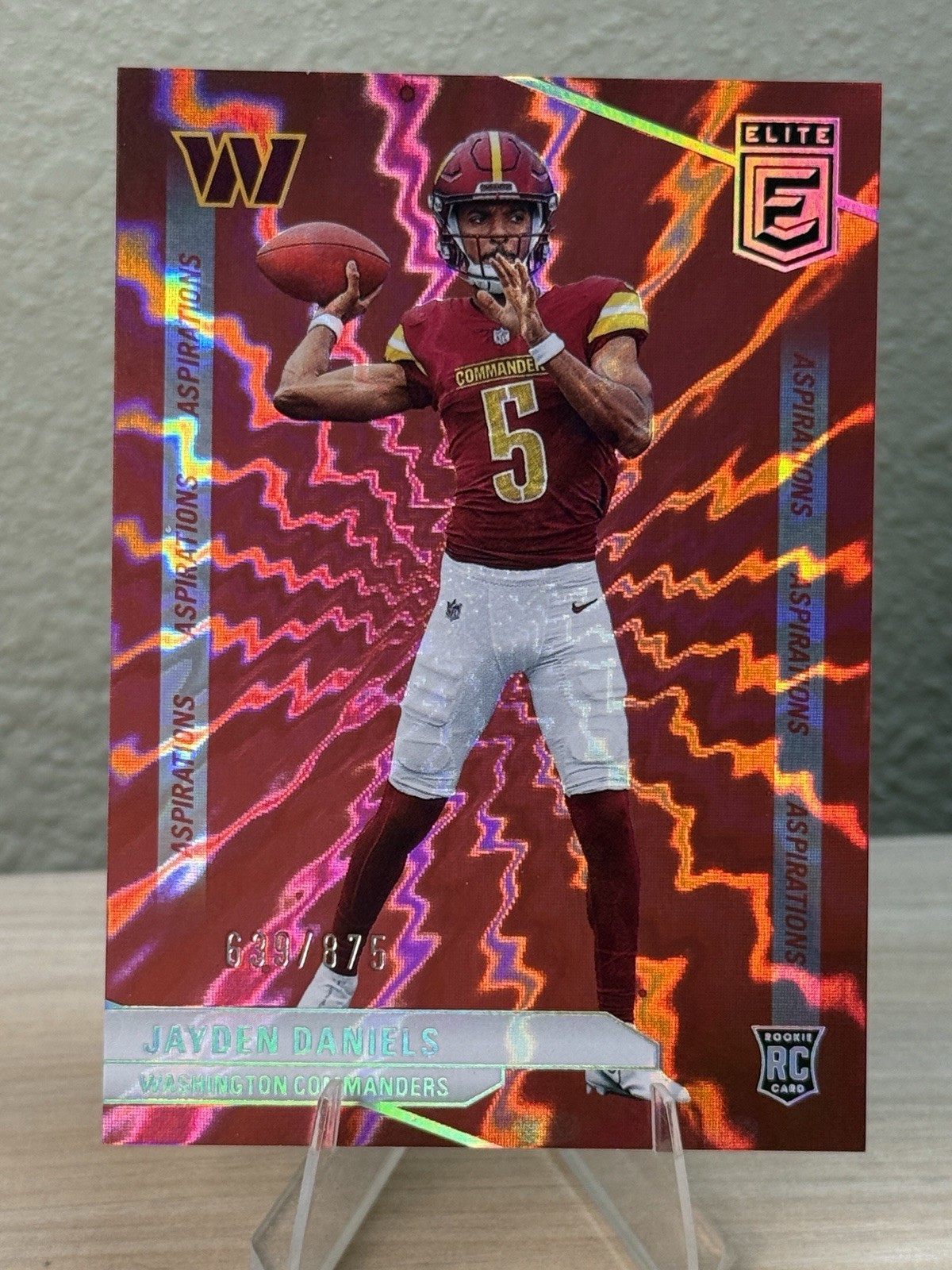 Jayden Daniels 2024 Panini Donruss Elite Aspirations Shimmer Rookie #165 SP /875