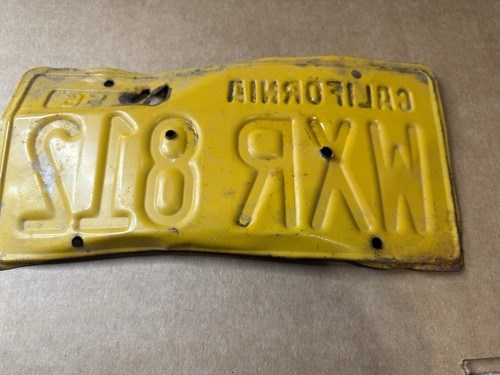 1956 California license plate WXR 812 great Rugged Metal PATINA 60’s Sticker - Picture 2 of 5