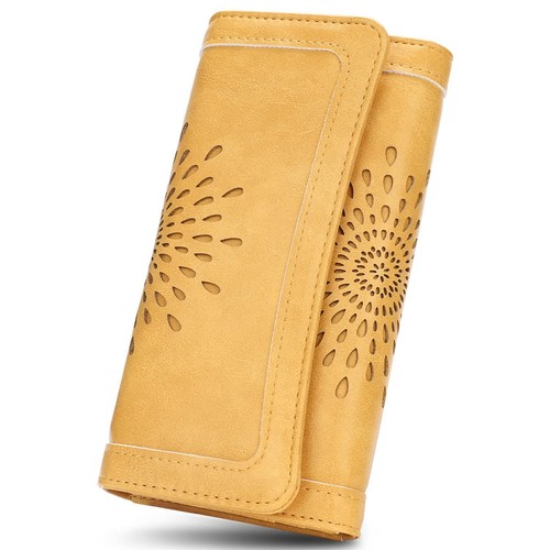 Womens Wallets RFID Blocking PU Leather Clutch Long Wallet for Women Card Hol...