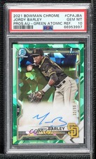 2021 Bowman Chrome HTA Green Atomic Refractor 32/99 Jordy Barley PSA 10 Auto n0c