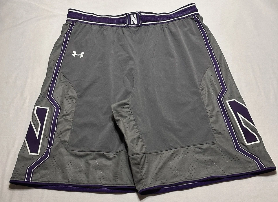 Under Armour Northwestern Wildcats Gametime Shorts Men XXL Length +2” Basketball - Image 2 of 4