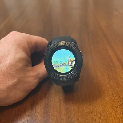 Smart Watch With Touch Screen Camera & Call Function  Black V8