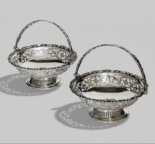 Pair of Antique Sterling Silver Bon-Bon Baskets by Levi & Salaman, c1911