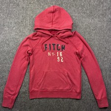 Abercrombie And Fitch Hoodie Women  s Large Red Pink Y2K Hooded Drawstring L