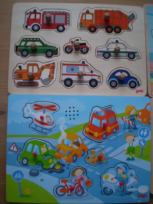 6 Holzpuzzle für Kleinkinder HABA und GOKI