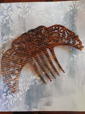 Vintage hair plastic comb large huge mantilla faux tortoise shell mid century