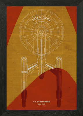 NCC-1701 U.S.S Enterprise Gerahmtes Wandbild Poster Leinwanddruck Bild