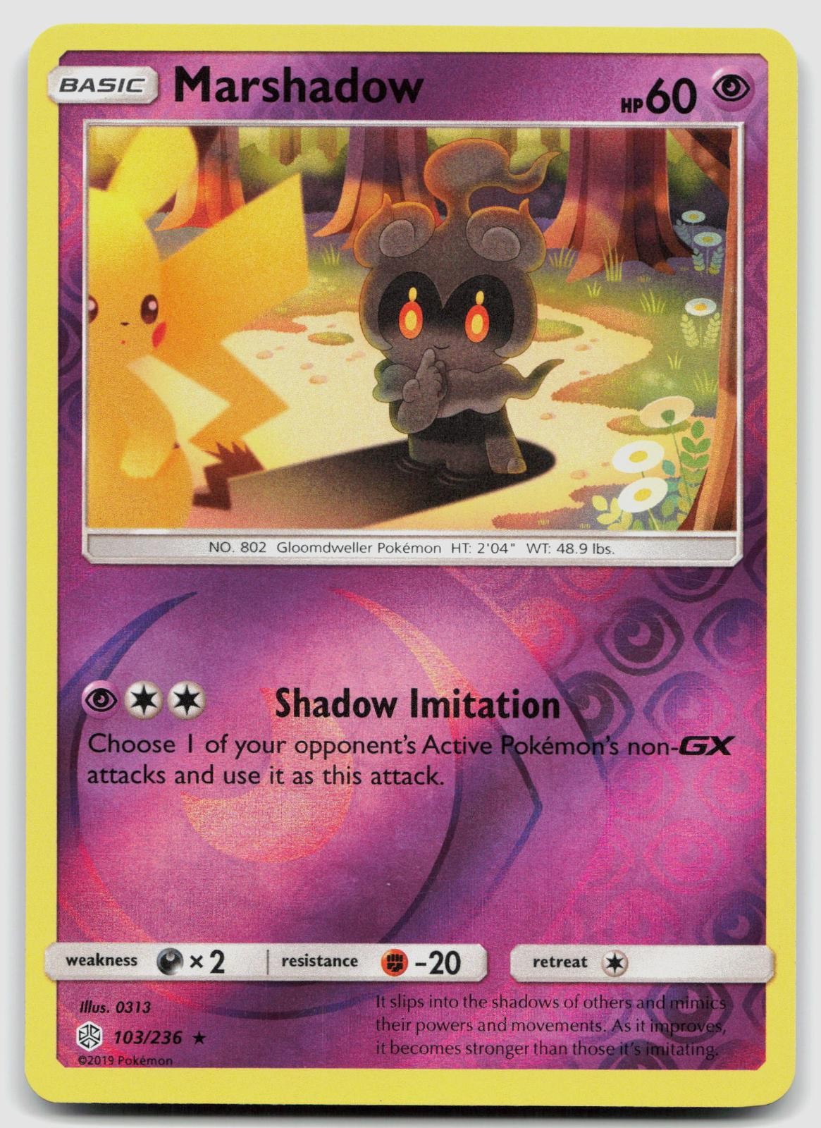 Marshadow 103/236 Cosmic Eclipse Reverse Holo Pokemon vLP