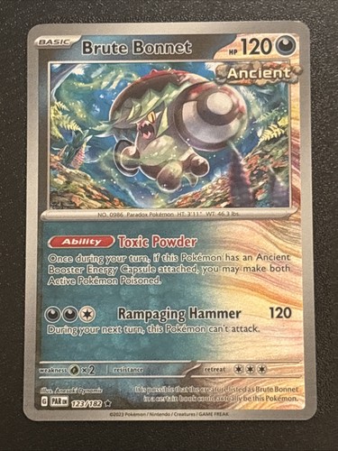 Pokémon TCG Paradox Rift Brute Bonnet Reverse Holofoil 123/182 Rare