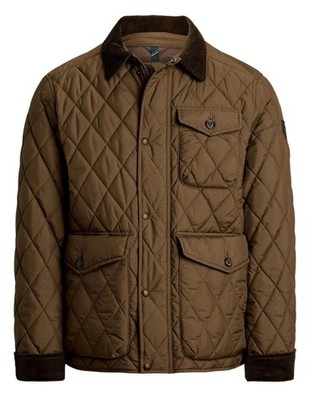 NWT Polo Ralph Lauren DARK BROWN Quilted Field Jacket w/ Corduroy