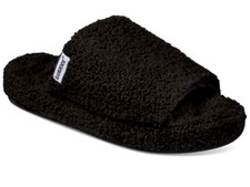 ISOTONER Joey Cozy Plush Slide Slippers Size Sm 6.5 - 7 Black Retail 32