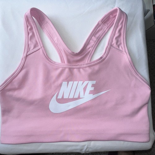Nike Sports Bra Pink Sz M White Swoosh