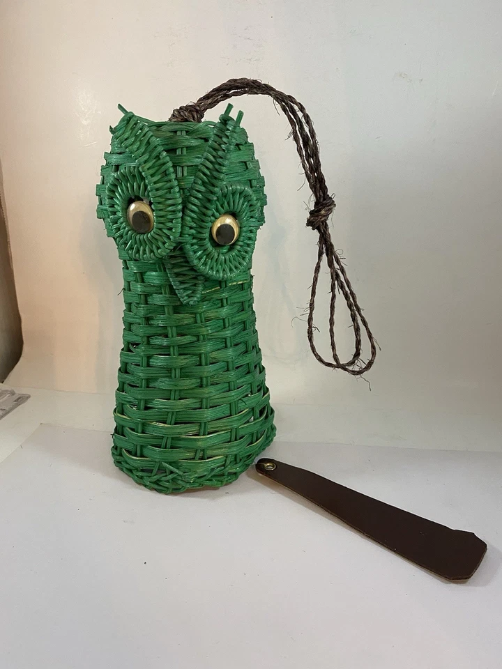 Carillones de viento de mimbre búho vintage decoración exterior colgante MCM Foto 3 de 4