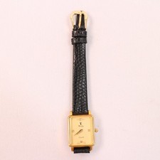 Vtg Valentino Roberto Swiss Made Quartz Women’s Watch Gold Tone Black Leather