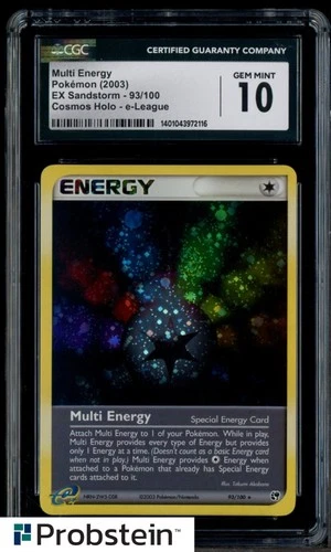 2003 Pokemon EX Sandstorm 93/100 Multi Energy Cosmos Holo e-League CGC 10