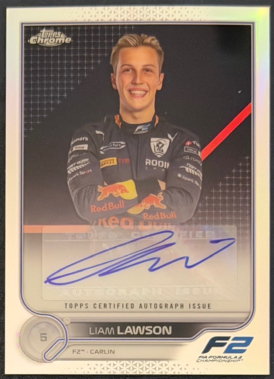 2022 Topps Chrome Formula 1 F1 LIAM LAWSON #CAC-LL Refractor Autograph