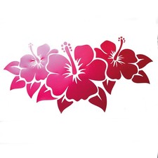 Hibiscus Flower Car Decal Tropical Floral Vinyl Sticker Waterproof Laptop Window