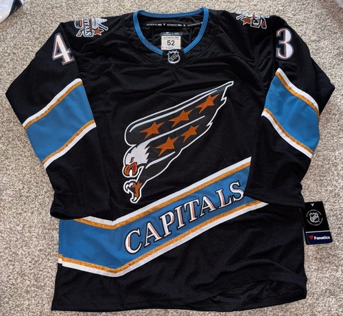 Brand New Stitched Black Eagle Med Wilson Capitals Jersey