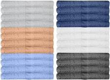 24 Pack Washcloths   Soft Cotton Wash Cloths for Face, Bathroom, Spa, Gym