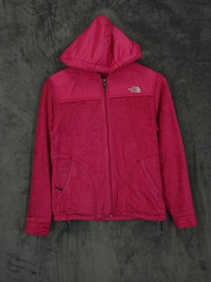 North Face Jacke Damen klein rosa Hoodie Flor Fleece Outdoor Wandern Wandern