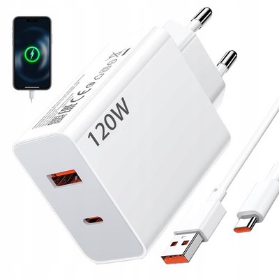 Schnell Ladegerät 120W 6A USB-C Netzteil Adapter Stecker für Xiaomi Redmi Handy