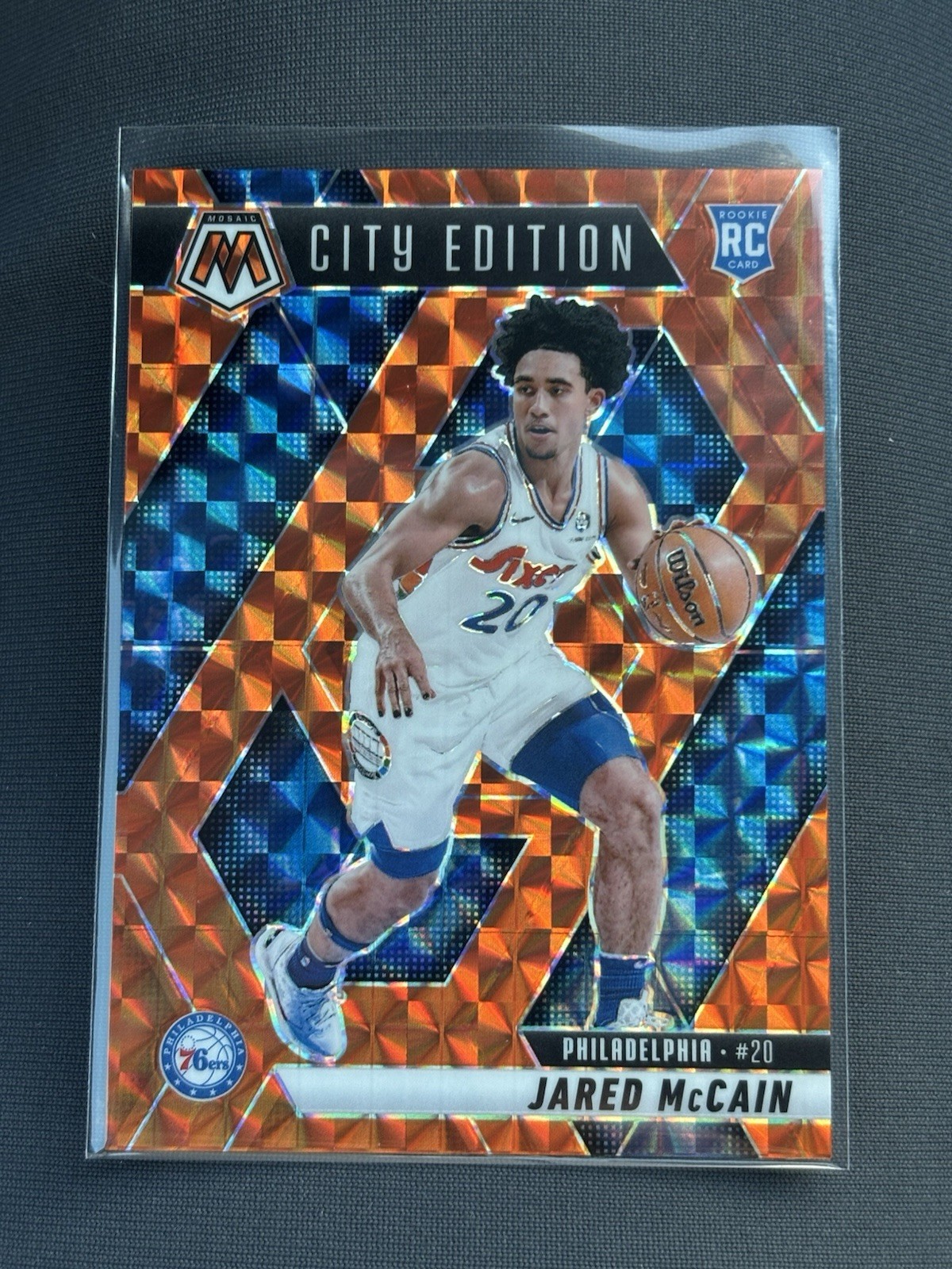 2024-25 Panini Mosaic - City Edition Jared McCain #277 Orange Mosaic Prizm /249
