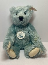 Adorable Vintage Steiff 9 Pale Blue Mohair Teddy Bear Tag And Button In Ear