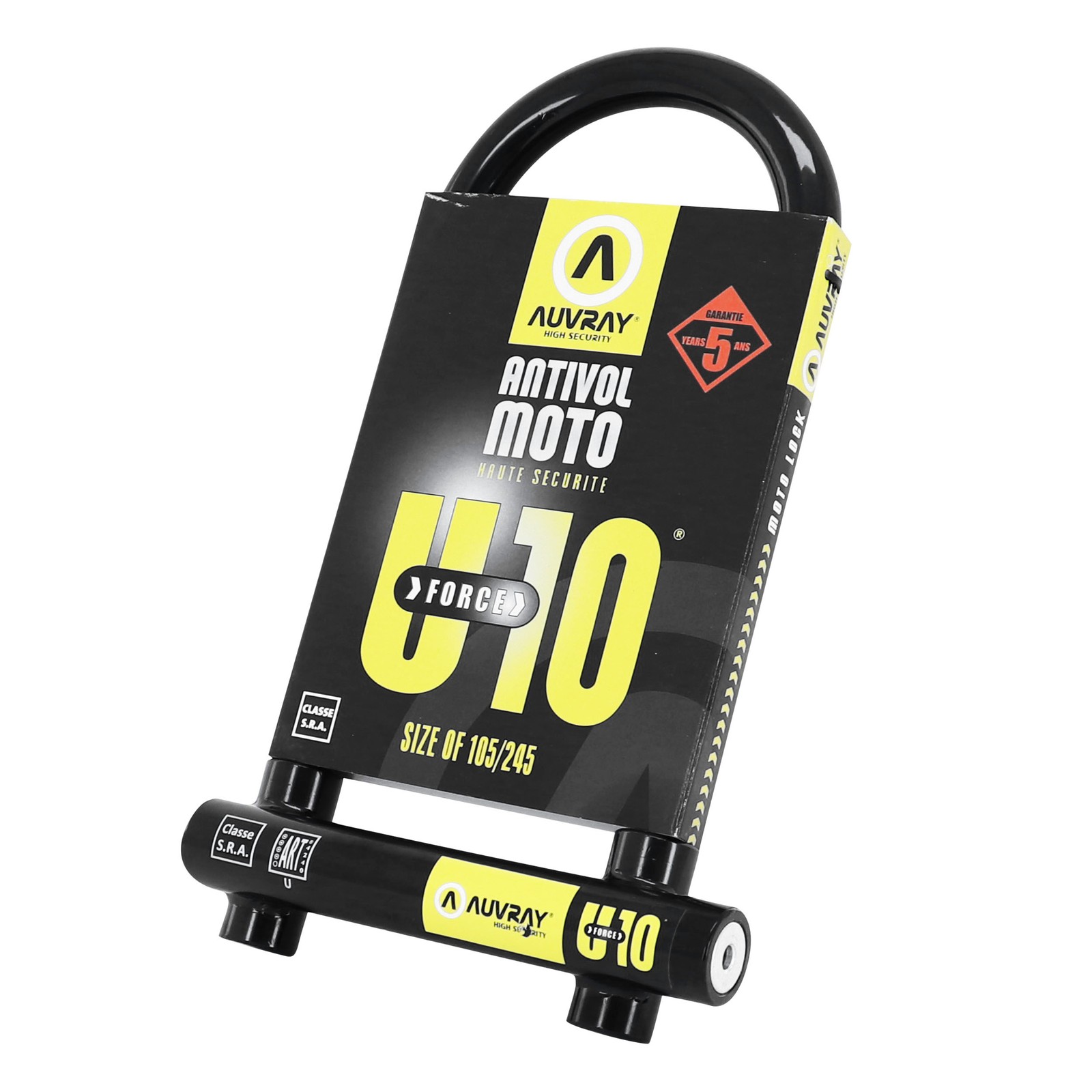 Antivol U anti-coupe pour éviter le vol de moto avec serrure blindée anti-perçage