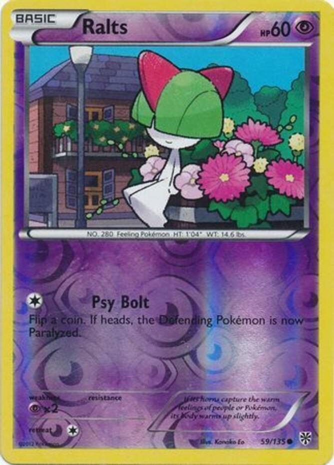 Lightly Played Ralts - 59/135 - Common - Reverse Holo Pokemon Plasma Storm
