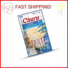 INABA Churu Cat Treats, Grain-Free, Lickable, Squeezable Creamy Pur e Cat Treat/