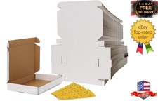100 Pack 7x5x1 Small Shipping Boxes, White Corrugated Cardboard Mailer Box fo...