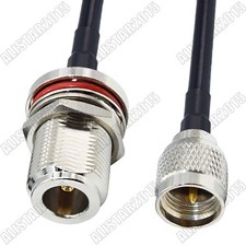 Mini UHF Male Plug to N Female Jack Bulkhead Connector Pigtail RG58 Coax Cable