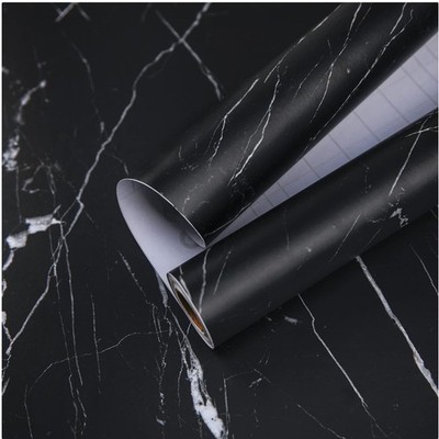 Peel and Stick Thicken Self Adhesive Black Marble Wallpaper
