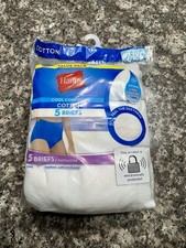 Hanes Women Cool Comfort White Cotton Briefs 5 pair Size 9/2XL