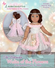 18" Doll Clothes Pattern American Girl Dress Nutcracker Gown Holiday Princess