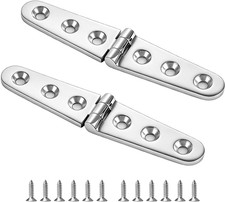 Heavy Duty Flat/Strap Hinge - Symmetrical Marine Grade 316 Stainless Steel for B