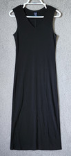 Vintage 90's Y2K Gap Women's Sz S Sleeveless V Neck Maxi Dress Modest Black