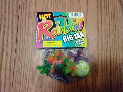 Vintage 1994 Rubber Hot Rainbow Big Jax Game Ball Jacks NOS
